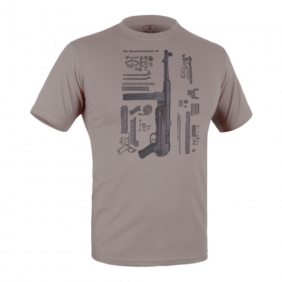 Military style T-shirt "MP-40 SUBMACHINE GUN LEGEND"