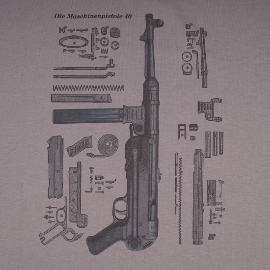 Military style T-shirt "MP-40 SUBMACHINE GUN LEGEND"